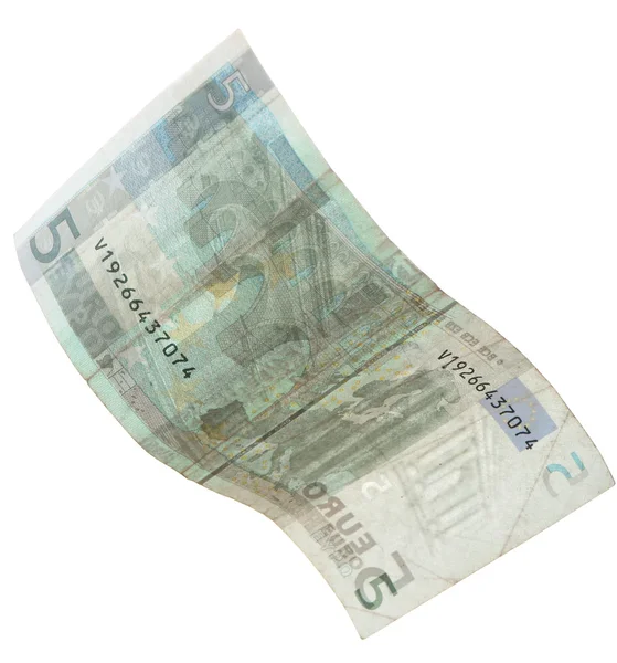 Euro banknote isolated on white — Stock Photo, Image