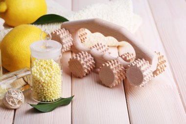 Spa natürmort ahşap plakalar arka plan üzerinde