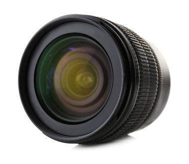 Beyaz izole kameranın lens