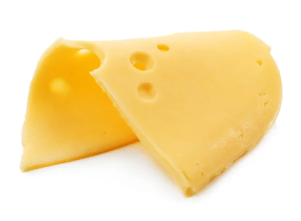 Scheibenkäse isoliert auf weißem Hintergrund — Stockfoto