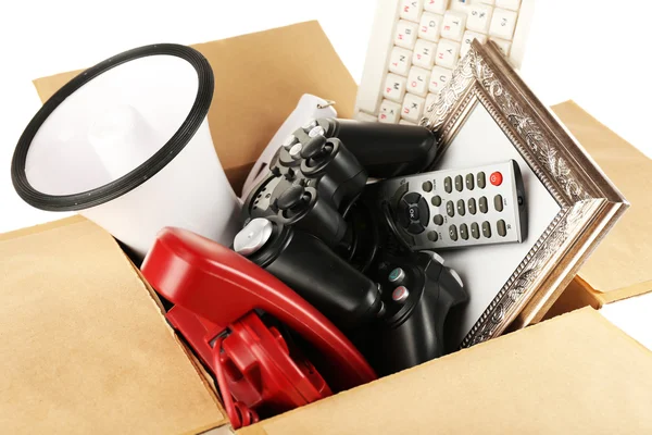 Box of unwanted stuff close up — Stock Photo, Image