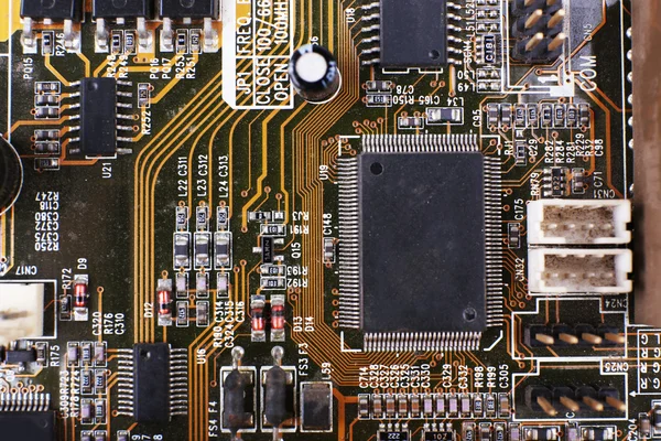 Computermotherboard, Makroansicht — Stockfoto