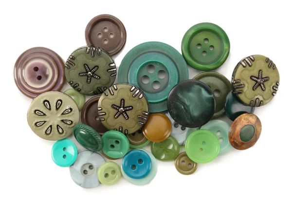 Colorful sewing buttons isolated on white — Stock Photo, Image