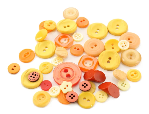 Colorful sewing buttons isolated on white — Stock Photo, Image