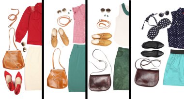 Kadın giysi ve aksesuarları kolaj kıyafetler