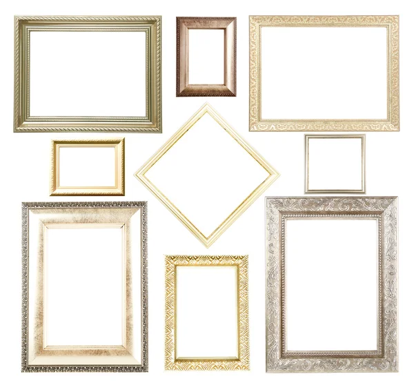 Colagem de quadros isolados em branco — Fotografia de Stock