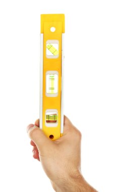 Erkek el beyaz izole cetveli seviyesiyle