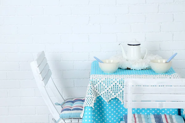 Wooden chairs and table — Stock Photo, Image