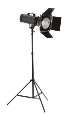 Stüdyo flash ahır kapısı üzerinde beyaz izole