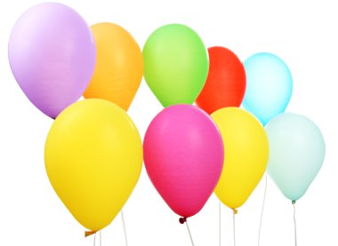 beyaz izole renk balonlar