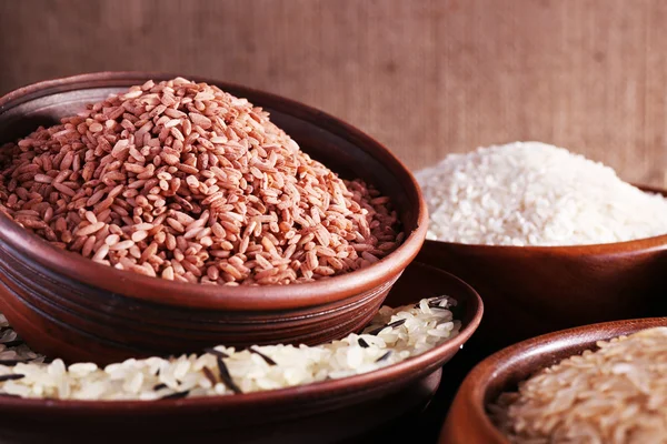 Different kinds of rice — Stock Photo, Image