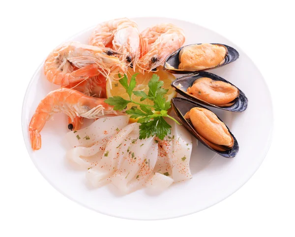 Makanan laut yang lezat di piring — Stok Foto