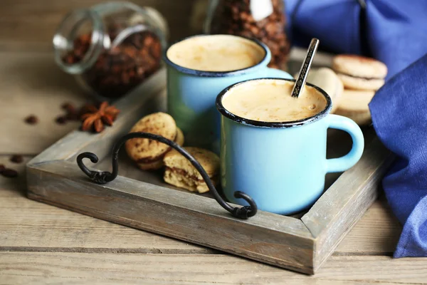 Taza sucia de capuchino — Foto de Stock