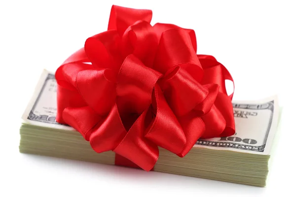 Dollars tied with ribbon — Stock Photo, Image