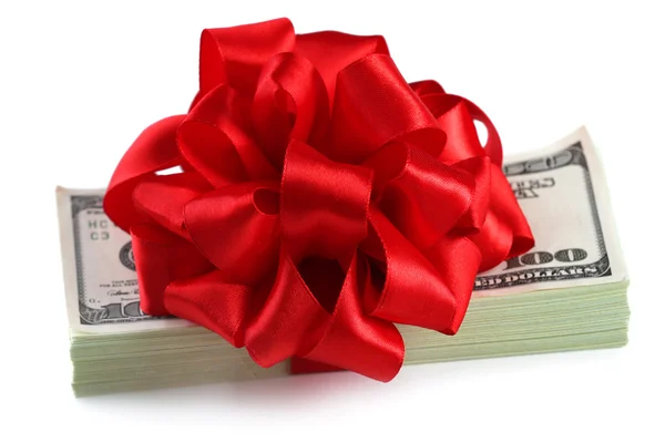 Dollars tied with ribbon — Stock Photo, Image