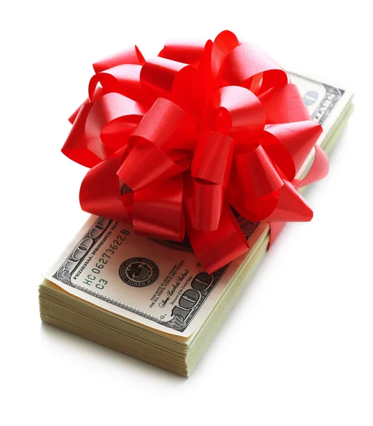 Dollars tied with ribbon — Stock Photo, Image