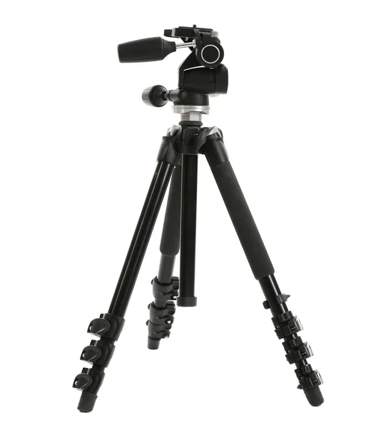 Fotoğraf makinesi tripod üzerinde beyaz izole — Stok fotoğraf