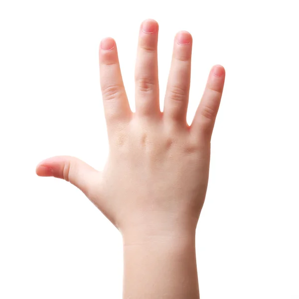 Παιδί χέρι σε λευκό — Φωτογραφία Αρχείου