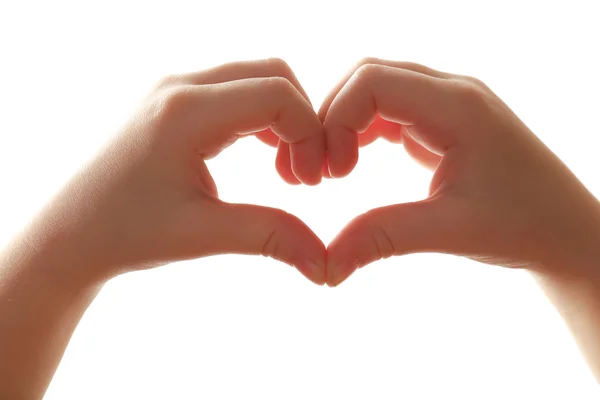 Heart shaped by child hands — Stock Photo, Image