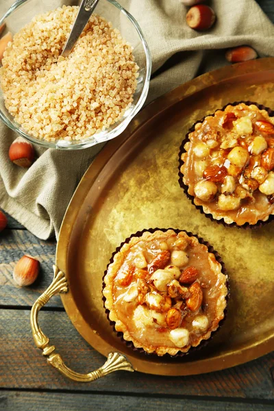 Mini cakes with nuts — Stock Photo, Image