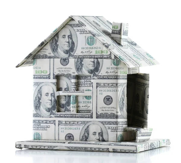 Money house isolated on white — Stock Photo, Image