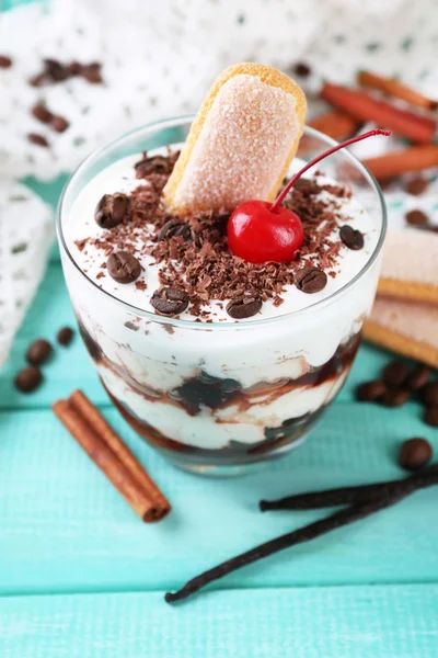 Sobremesa tiramisu saborosa — Fotografia de Stock