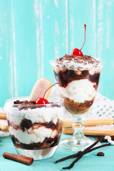 Lekkere tiramisu dessert — Stockfoto