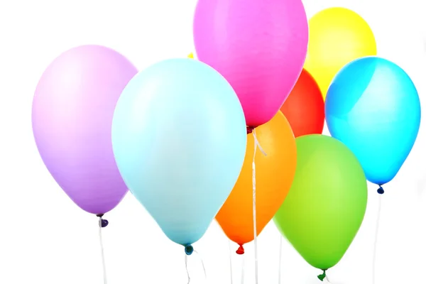彩色的气球上白色隔离 — 图库照片
