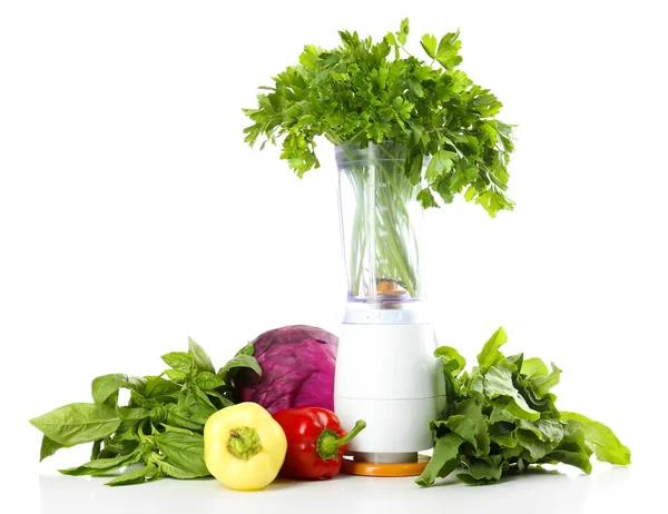 Licuadora con verduras frescas —  Fotos de Stock