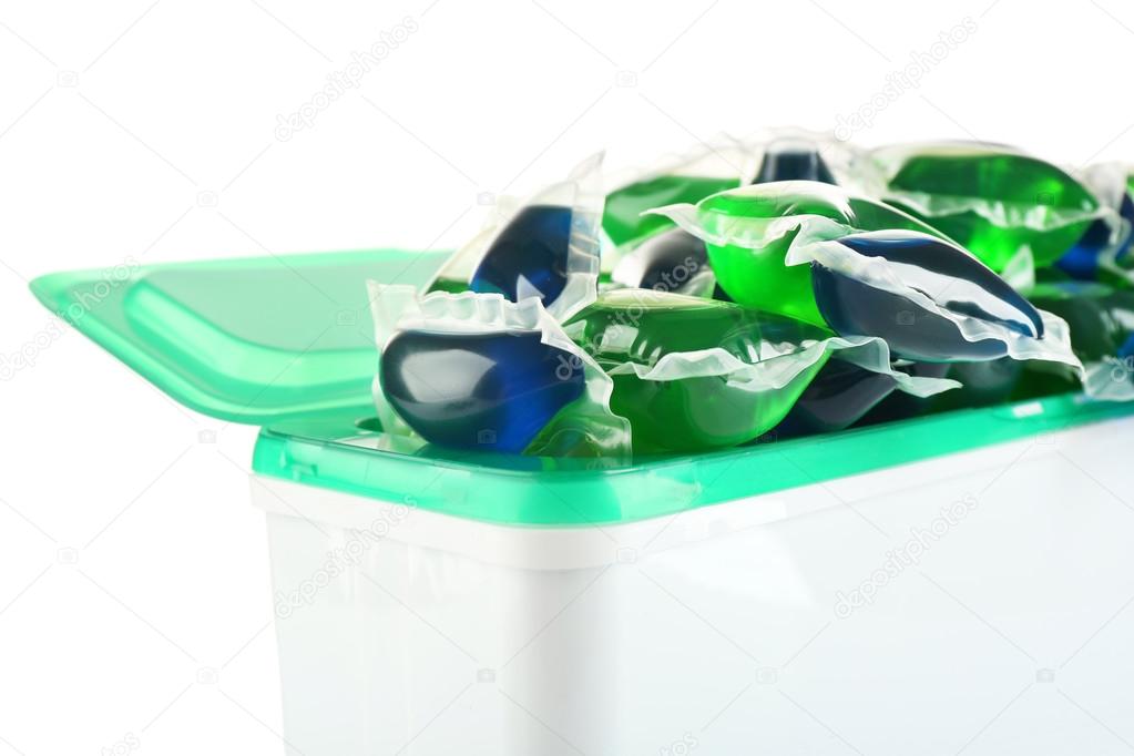 Capsules with laundry detergent