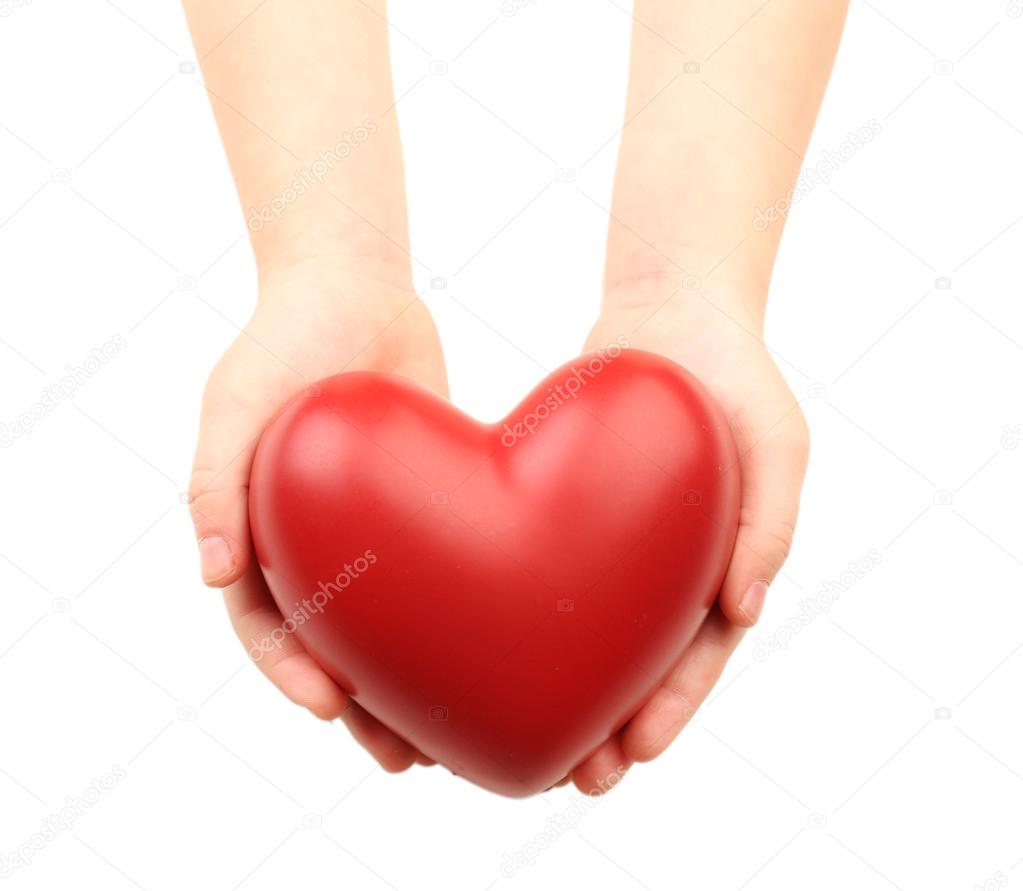 Heart in child hands