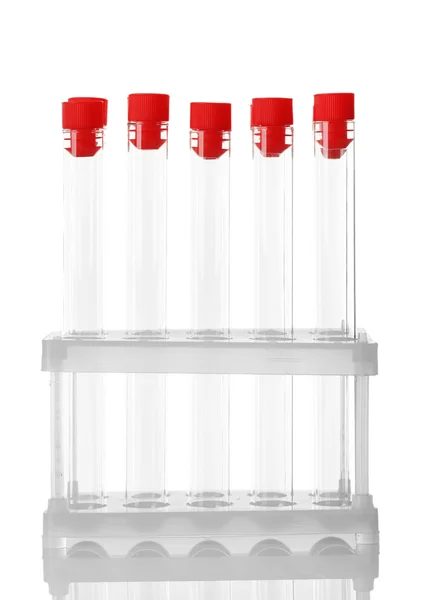 Test tubes isolated on white — Stock Photo, Image