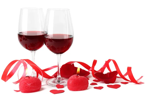 Σύνθεση με κόκκινο κρασί σε ποτήρια — Φωτογραφία Αρχείου