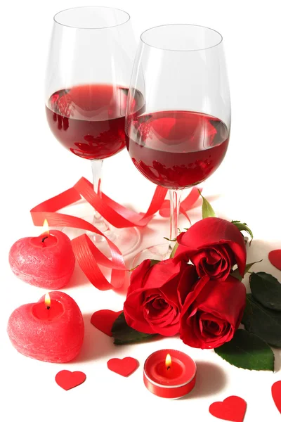 Composition with red wine in glasses — Stock Photo, Image