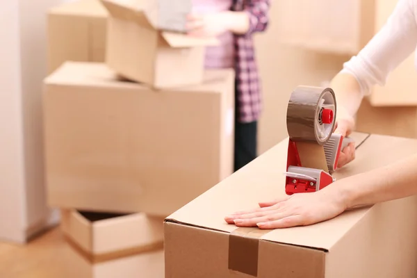 Cajas de embalaje close-up — Foto de Stock