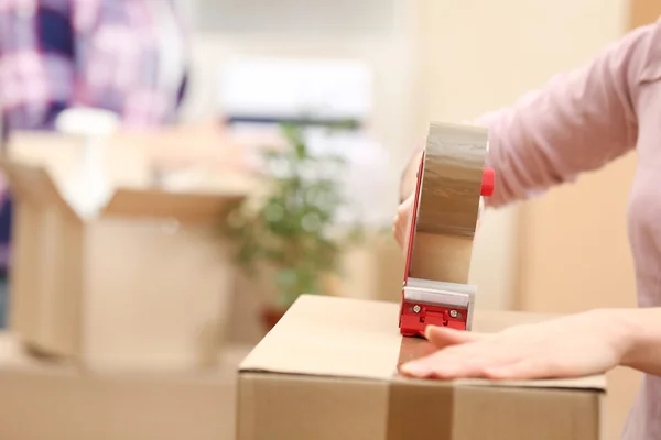 Packning lådor närbild — Stockfoto