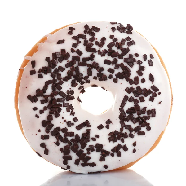 Delicioso donut com gelo isolado em branco — Fotografia de Stock
