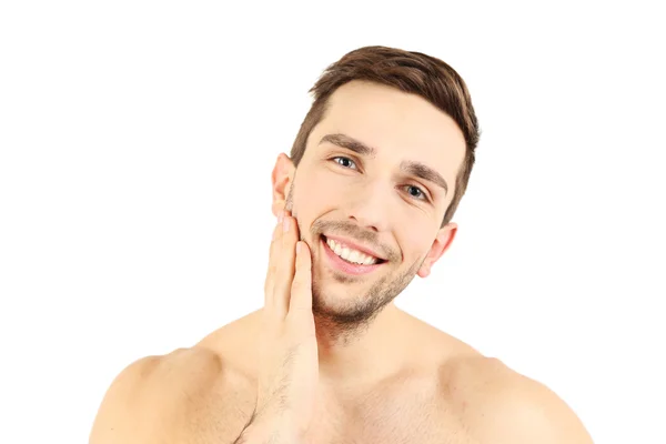 Guapo joven aislado en blanco — Foto de Stock