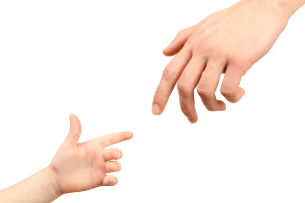 Apa és a gyermek kezét — Stock Fotó
