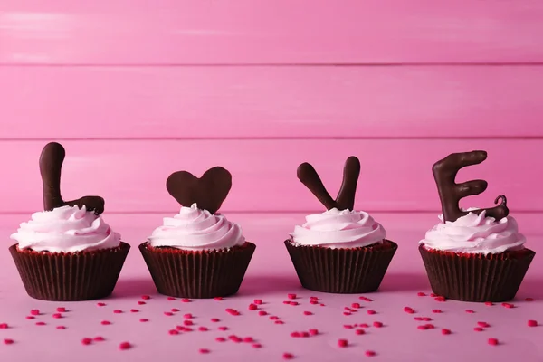 Walentynki cupcakes — Zdjęcie stockowe