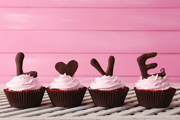 Dag van de Valentijnskaart cupcakes — Stockfoto