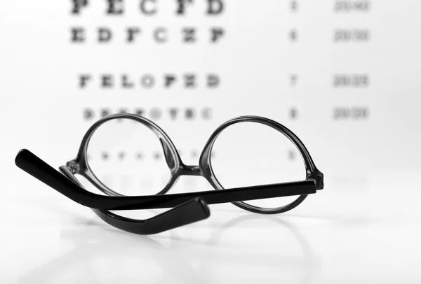 Gafas en la carta del ojo — Foto de Stock