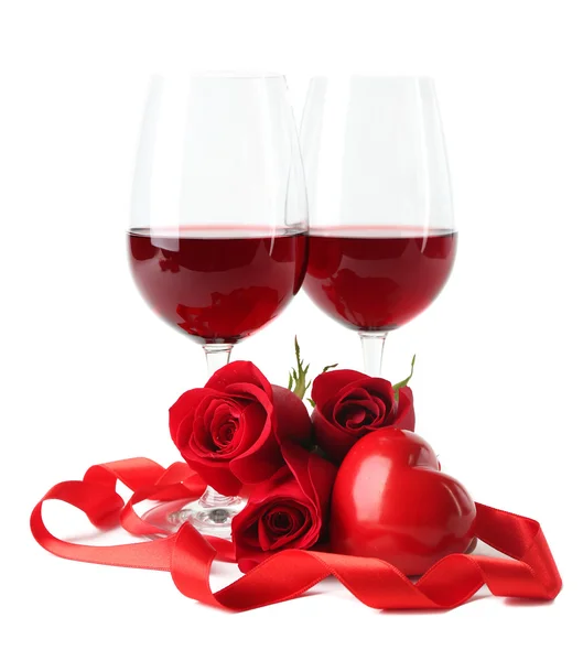 Composition with red wine in glasses Stock Photo