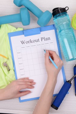 Trainer amounts to workout plan clipart
