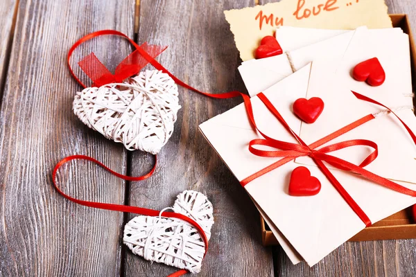 Love letters and hearts — Stock Photo, Image