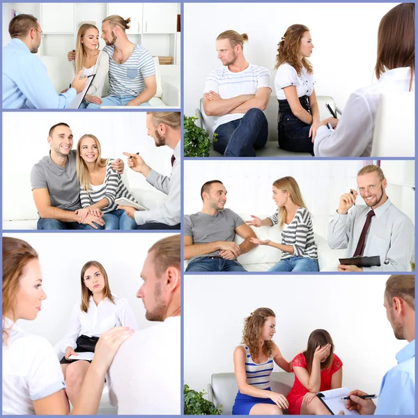 Collage av psykolog consulting — Stockfoto