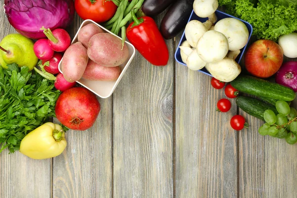 Quadro com legumes e frutas — Fotografia de Stock