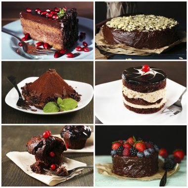 Çikolatalı tatlılar kolaj