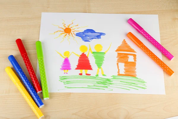 Drawing made by child — Stock Photo, Image