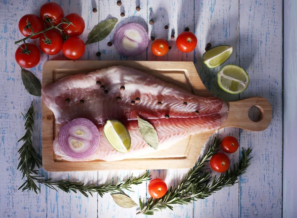 Pangasius fillet with spices — Stock Photo, Image